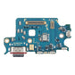 Samsung Galaxy S22 international charging port board printed SM-S901B/N, with USB-C port, SIM card reader and microphone, straight-on front view on a white background