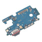 Samsung Galaxy S25 FE charging port board printed S731_05, with USB-C port, single SIM card reader and microphone, angled view of the other side on a white background