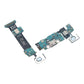 Samsung Galaxy S6 Edge Plus charging port board printed SM-G928F, with micro USB port, headphone jack and microphone, angled view on a white background