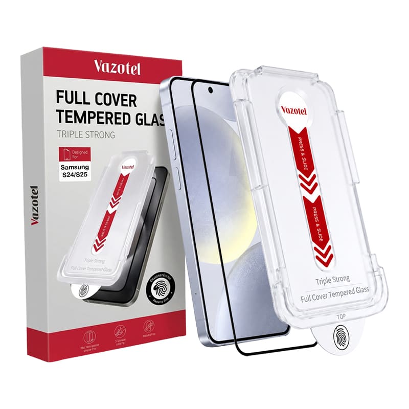 Samsung S24 and Samsung S25 Screen Protector Ultra Clear with Installation Tray | Full Coverage Tempered Glass