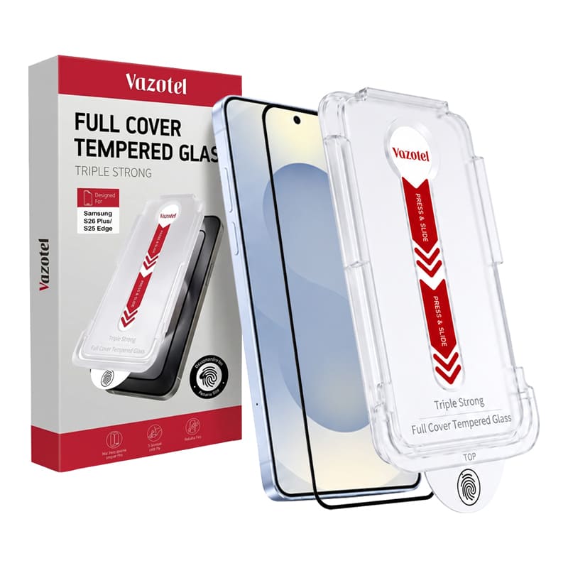 Samsung S25 Edge and Samsung S26 Plus Screen Protector Ultra Clear with Installation Tray | Full Coverage Tempered Glass