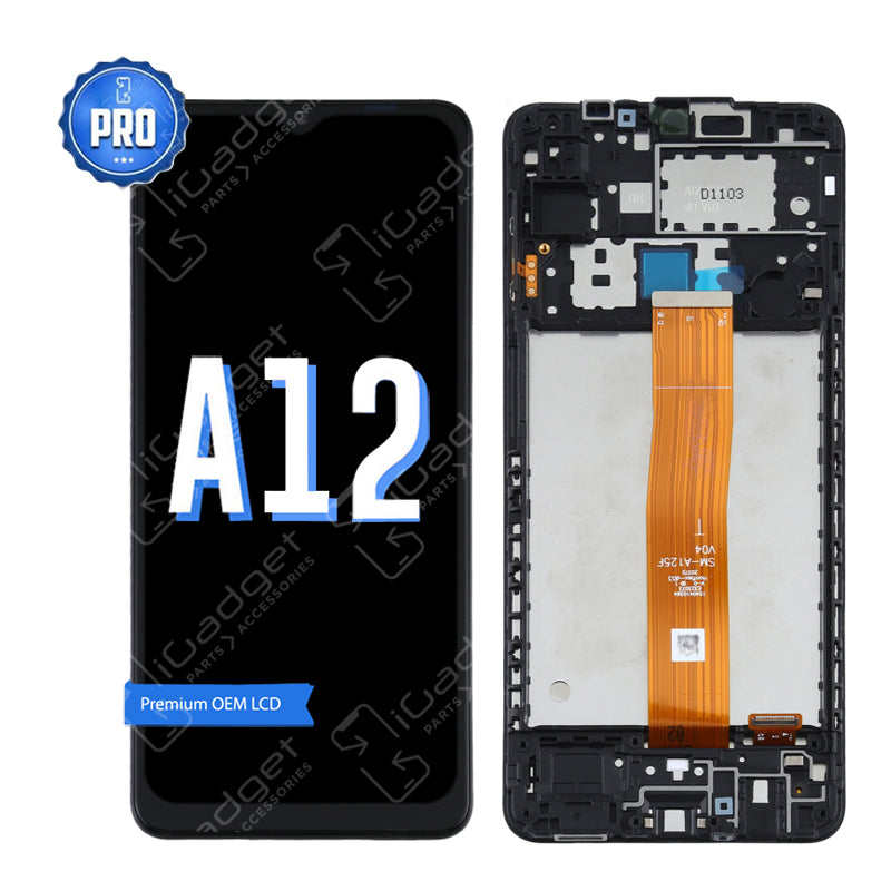 Samsung A12 LCD and Digitiser Replacement with Middle Frame | OEM