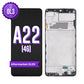 Samsung Galaxy A22 4G OL3 aftermarket OLED screen replacement with middle frame, the black front with the purple OL3 badge beside the back of the frame