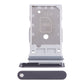 Single slot Samsung Galaxy S24 Ultra SIM tray in silver metal marked SIM 1 and #13, its black outer cap shown fitted and again separately below.