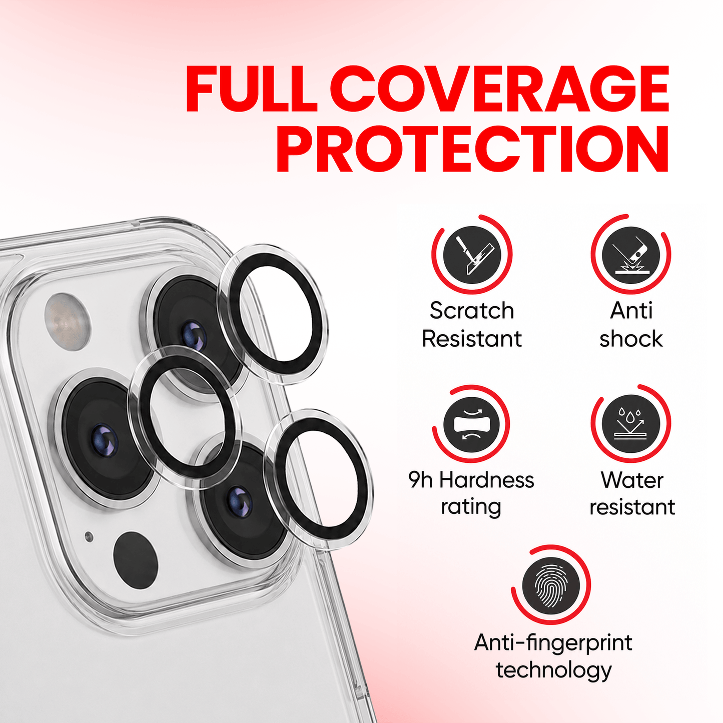 iPhone 15 Pro/15 Pro Max Camera Lens Cover Protector | Tempered Glass