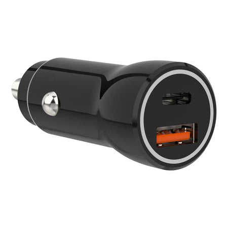 20W Dual USB-A + USB-C Fast Car Charger