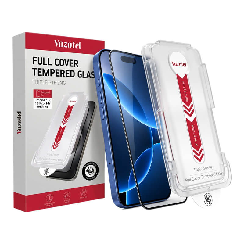 iPhone 13/ 13 Pro/ 14/ 16e/ 17e Screen Protector Ultra Clear with Installation Tray | Full Coverage Tempered Glass