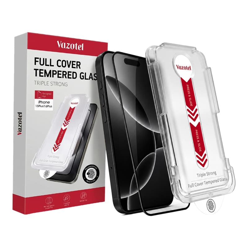 iPhone 15 Plus and iPhone 16 Plus Screen Protector Ultra Clear with Installation Tray | Full Coverage Tempered Glass