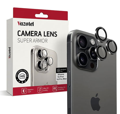 iPhone 16 Pro/16 Pro Max Camera Lens Cover Protector | Tempered Glass