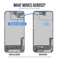 What moves across on an iPhone 15 or 15 Plus screen replacement: transfer the proximity and ambient light sensor flex by the camera cut-out from your old screen to the new screen