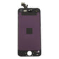 Back of the black iPhone 5 IC3 Premium replacement screen, showing the purple backlight film, the flex cable at the top and the home button opening