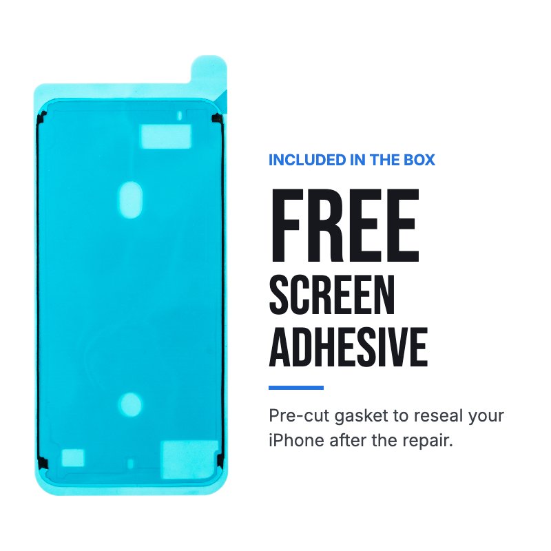 Free screen adhesive included in the box: a pre-cut gasket to reseal your iPhone 7 Plus after fitting the new screen