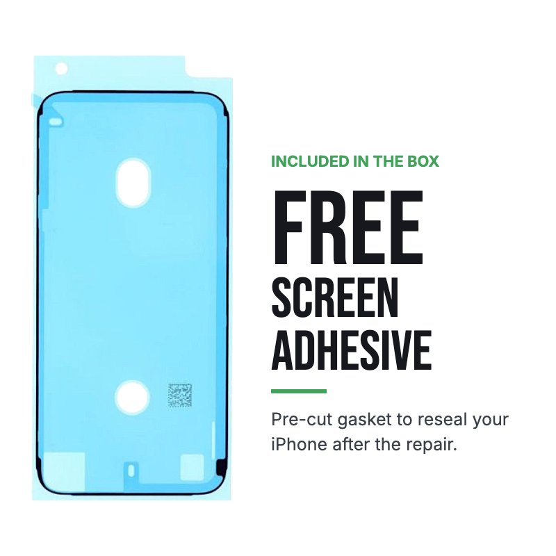 Free screen adhesive included in the box: a pre-cut gasket to reseal your iPhone 8, SE 2020 or SE 2022 after fitting the new screen