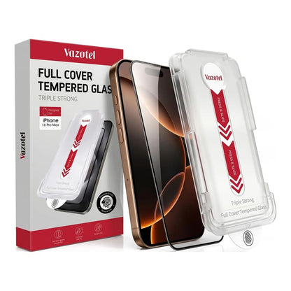 iPhone 16 Pro Max Screen Protector Ultra Clear with Installation Tray | Full Coverage Tempered Glass