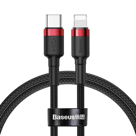 BASEUS 1M Type-C to Lightning Charging Cable (3A) | Cafule Series QC3.0 Apple iPhone Fast Charger Cable