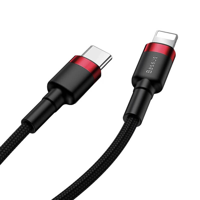 BASEUS 1M Type-C to Lightning Charging Cable (3A) | Cafule Series QC3.0 Apple iPhone Fast Charger Cable