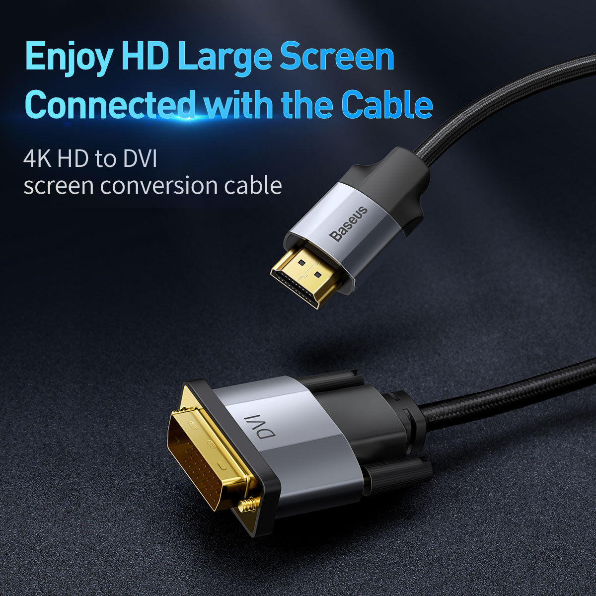 Baseus Enjoyment 4K HDMI to DVI Two Way Adapter Cable (2m)