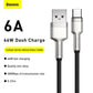 Baseus 25cm Cafule Metal Series 66w Type C to USB Cable featured with quality zinc alloy, 480 mbps of transmission rate