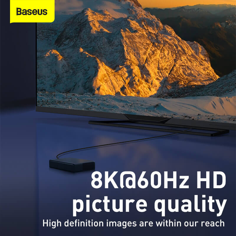 Baseus HDMI male to male cable supports 8K@60Hz HD picture quality