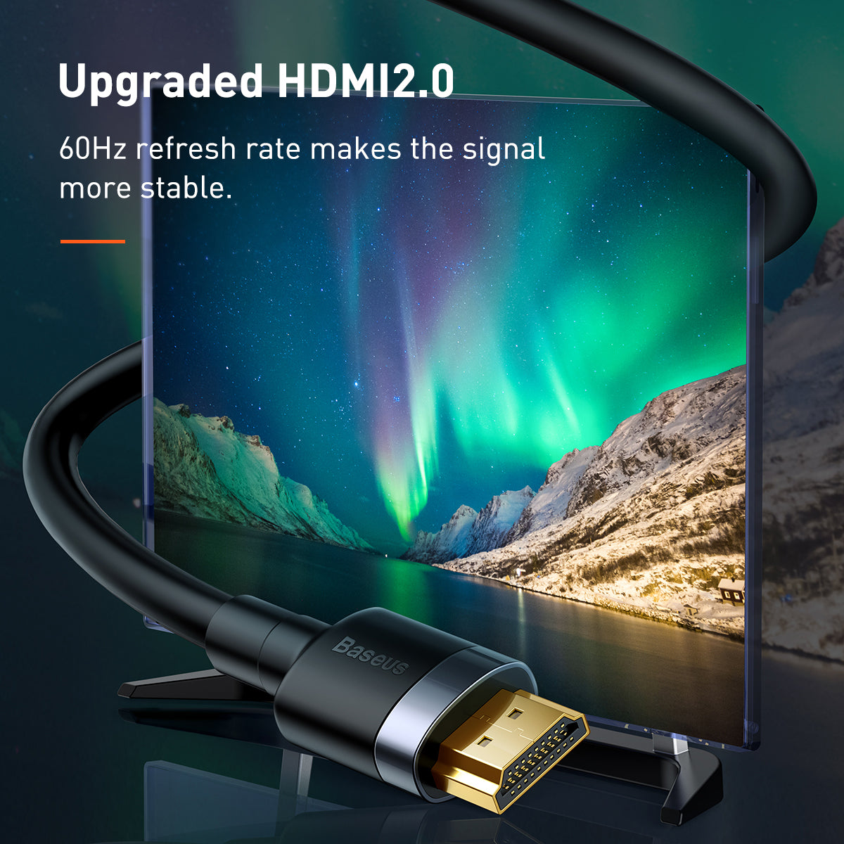Baseus 4K Cafule HDMI to HDMI Cable 18gbps High Speed v2.0 with HD Audio (1m)