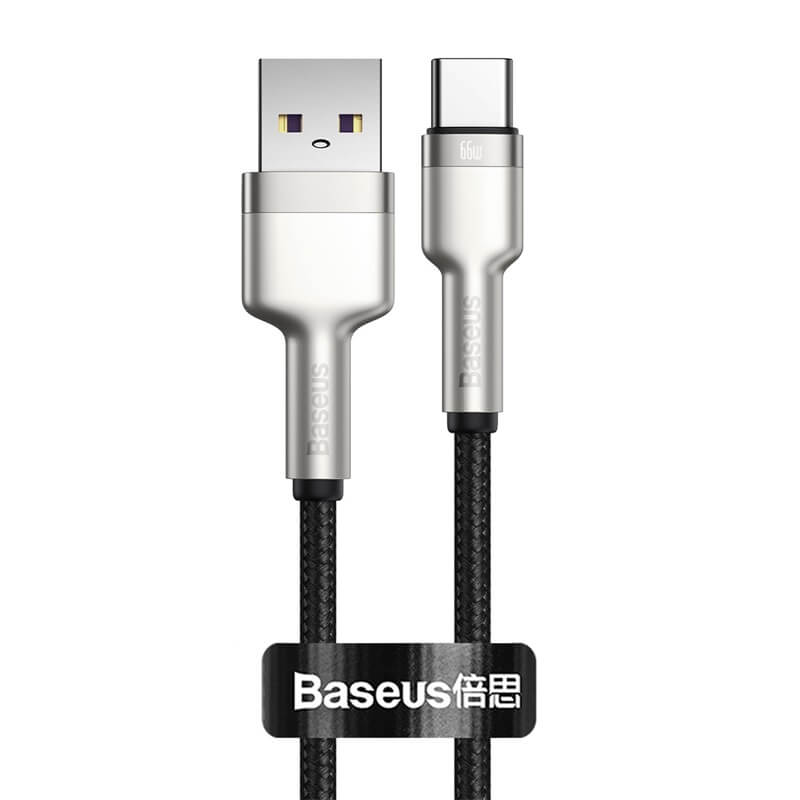 Baseus 25cm Cafule Metal Series QC3.0 66w Type C to USB Fast Charging Cable