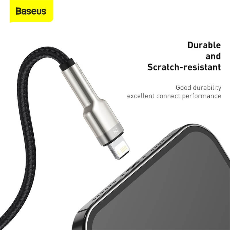 Baseus 2.4A Lightning to USB cable is durable for excellent performance and scratch resistant