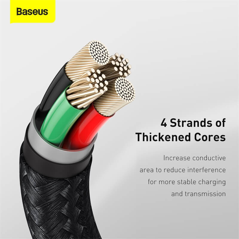 Baseus 2.4A Lightning to USB cable is made from 4 strands of thickened cores