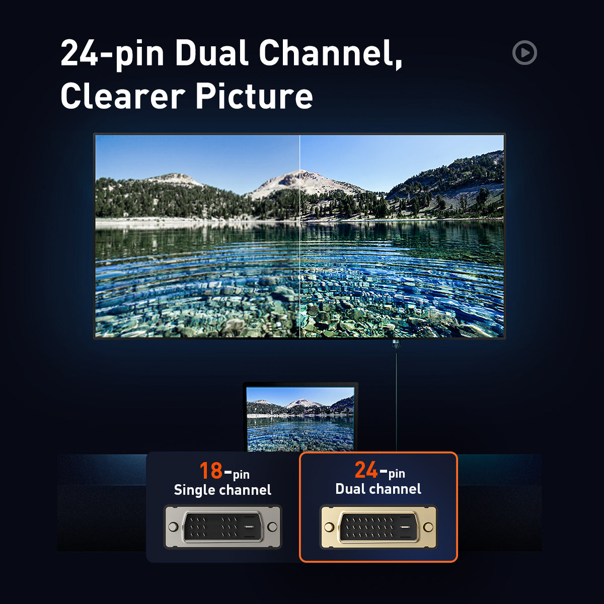 Baseus Enjoyment DVI to DVI HD 2K Male to Male 24+1 DVI-D Cable (2m)