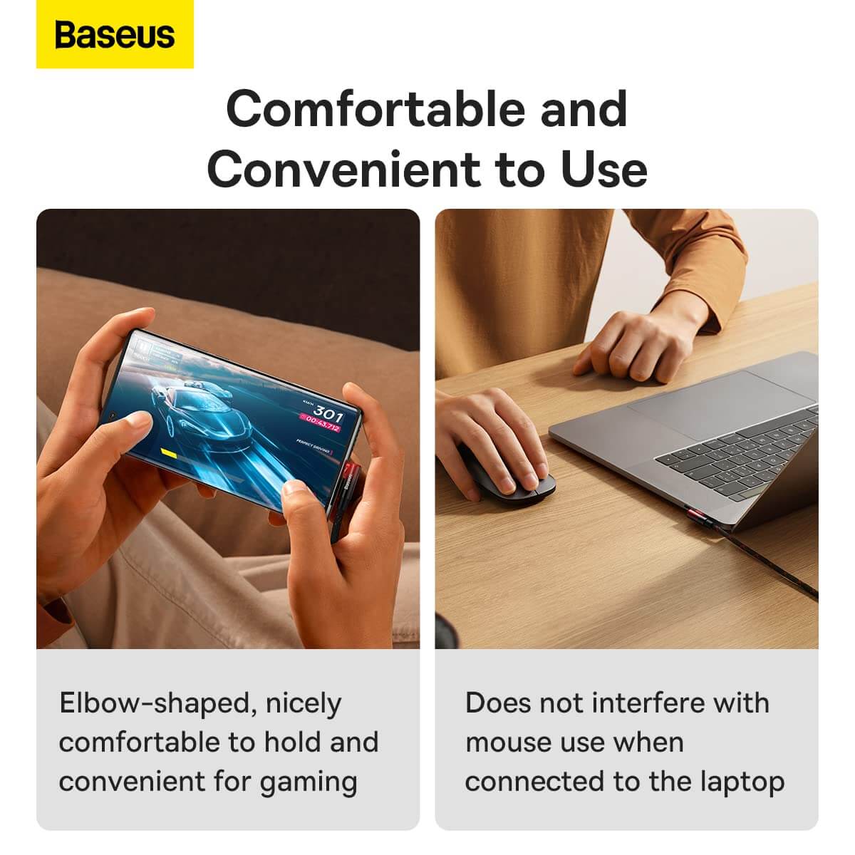 BASEUS 100W Elbow USB-C to USB-C Charging Cable (1M) | MVP 2 Series Type-C L-Shaped Bend Fast Charger Cable