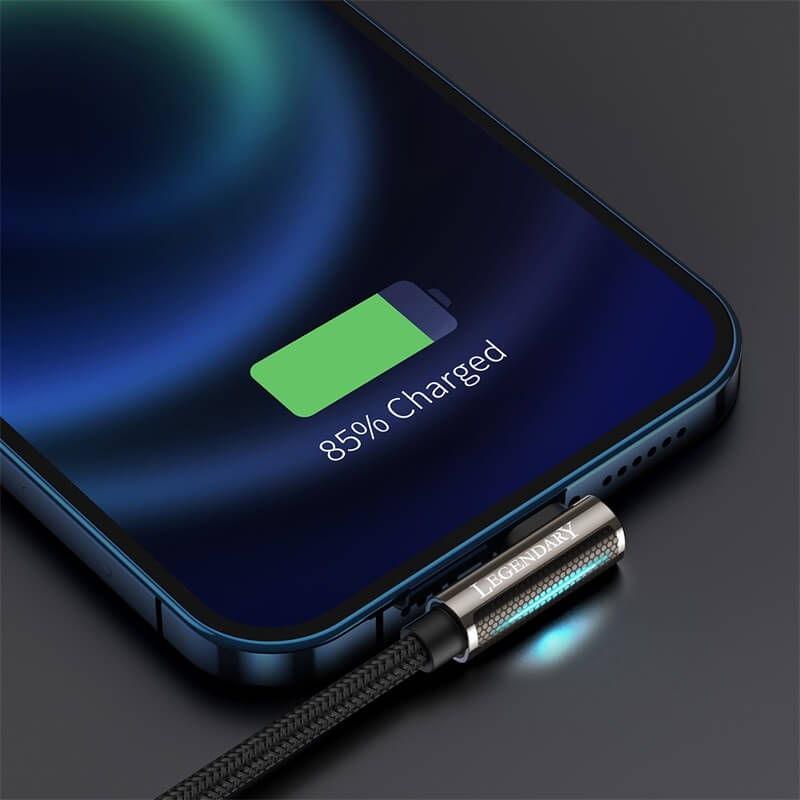 BASEUS 2M Elbow USB to Lightning Charging Cable (2.4A) | Legendary Series L-Shaped Bend Apple iPhone Fast Charger Cable