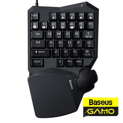 Baseus GAMO USB Corded One-Handed Blue Switch Gaming Keyboard with 35 programmable keys for PC and Mobile