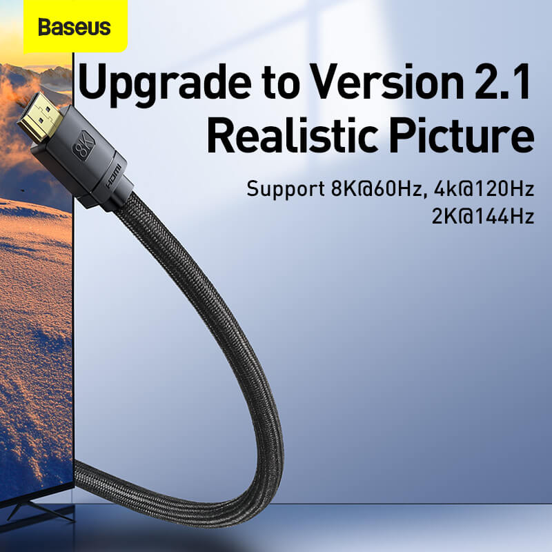 Baseus HDMI male to male cable with upgraded to version 2.1 realistic picture