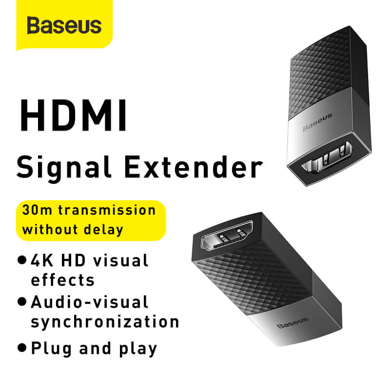 Baseus 4K 60HZ Audio-Visual Synchronization Plug and Play HDMI Signal Extender Adapter for PS5 TV Box HDMI Connector