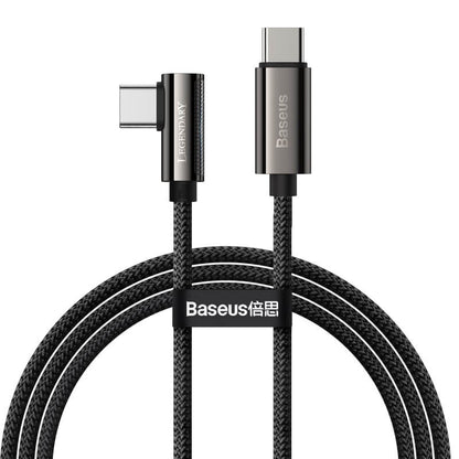 Baseus 1m Legendary Series QC3.0 PD 100w USB C to USB C Elbow Bend Fast Charging Black Cable