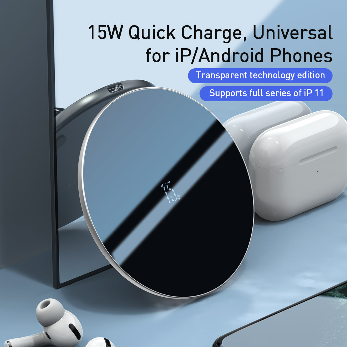 Baseus 15W Quick Charge Simple Qi Wireless Charger