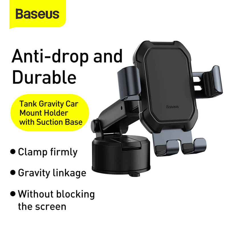 BASEUS Tank Gravity Long Arm Phone Car Mount (Suction Cup Base)
