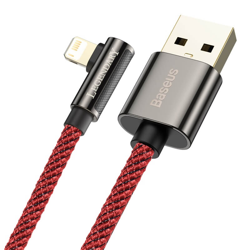 Baseus 2m 2.4A Lightning to USB Cable both sides ends facing each other