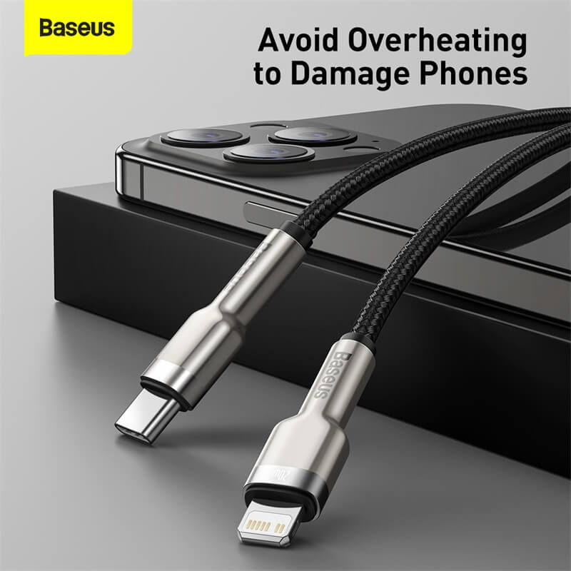 BASEUS PD 20W USB-C to Lightning Charging Cable (1M) | Cafule Metal Series Type-C to Apple iPhone Fast Charger Data Cable