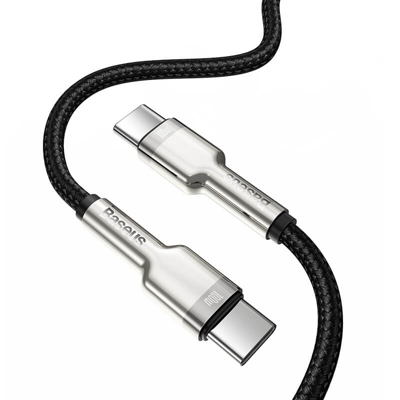 Baseus 1m Cafule Metal Series 100w USB C to USB C Cable both sides head facing towards each other