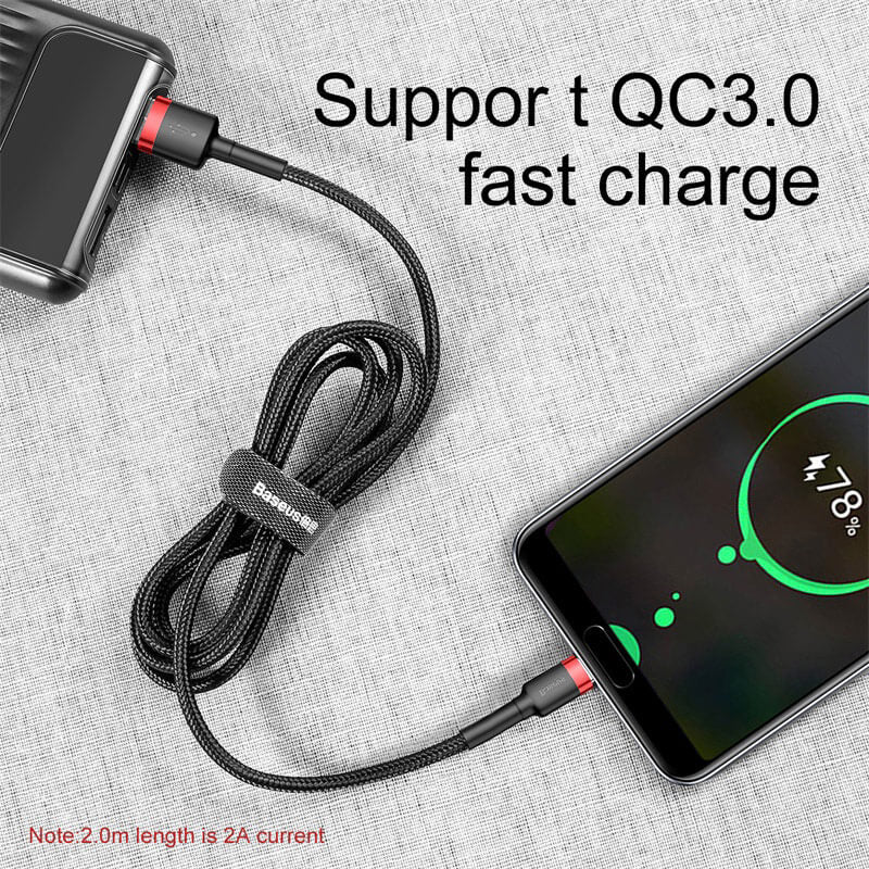 Baseus Cafule Type C to USB charging cable supports QC3.0 fast charge