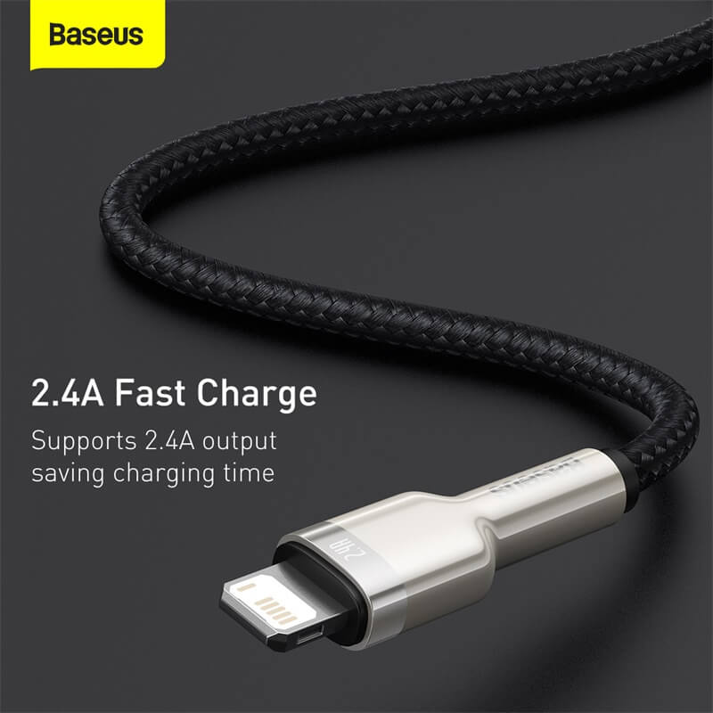 Baseus Lightning to USB Cable supports 2.4A output which saves charging time