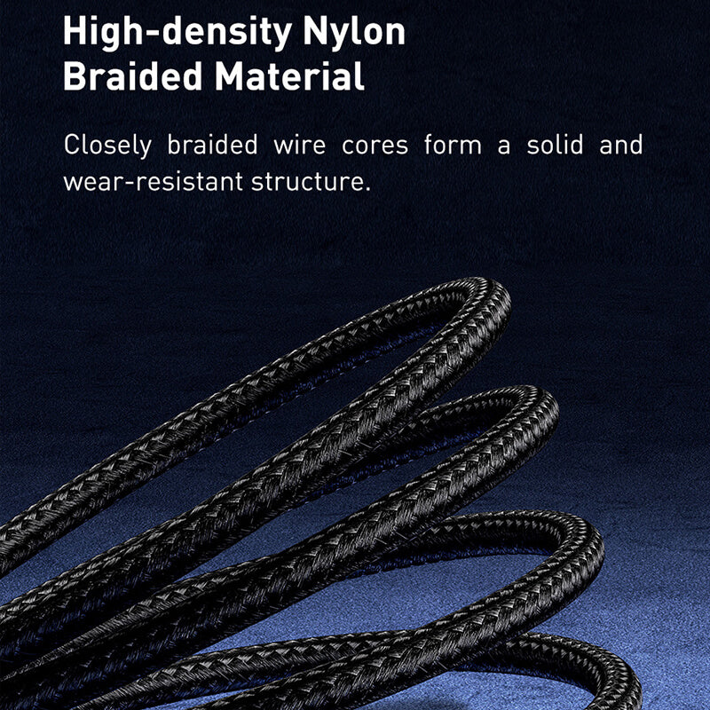 Baseus Cafule Metal Series Type C to USB Cable built with high-density nylon braided material
