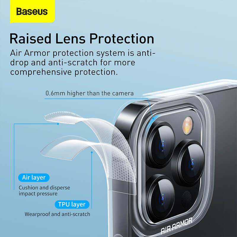 Baseus iphone transparent case with anti-armor protection system is anti-drop and anti-scratch