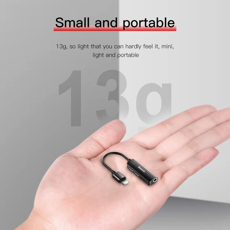 Baseus iPhone Male to iPhone Female + 3.5mm Headphone Jack Adapter