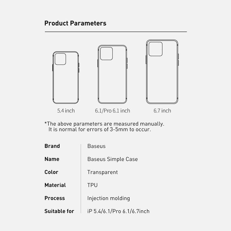 Baseus iPhone Simple Series Transparent Case specifications