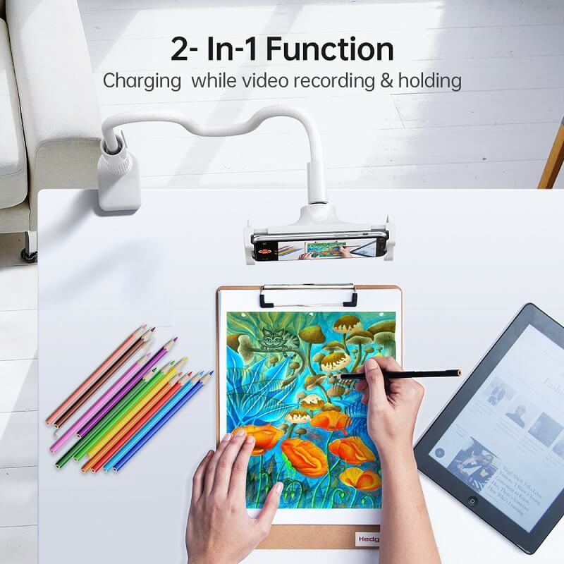 CHOETECH 2in1 Flexible Phone Desktop Holder with Wireless Charger 10W (T548-S)