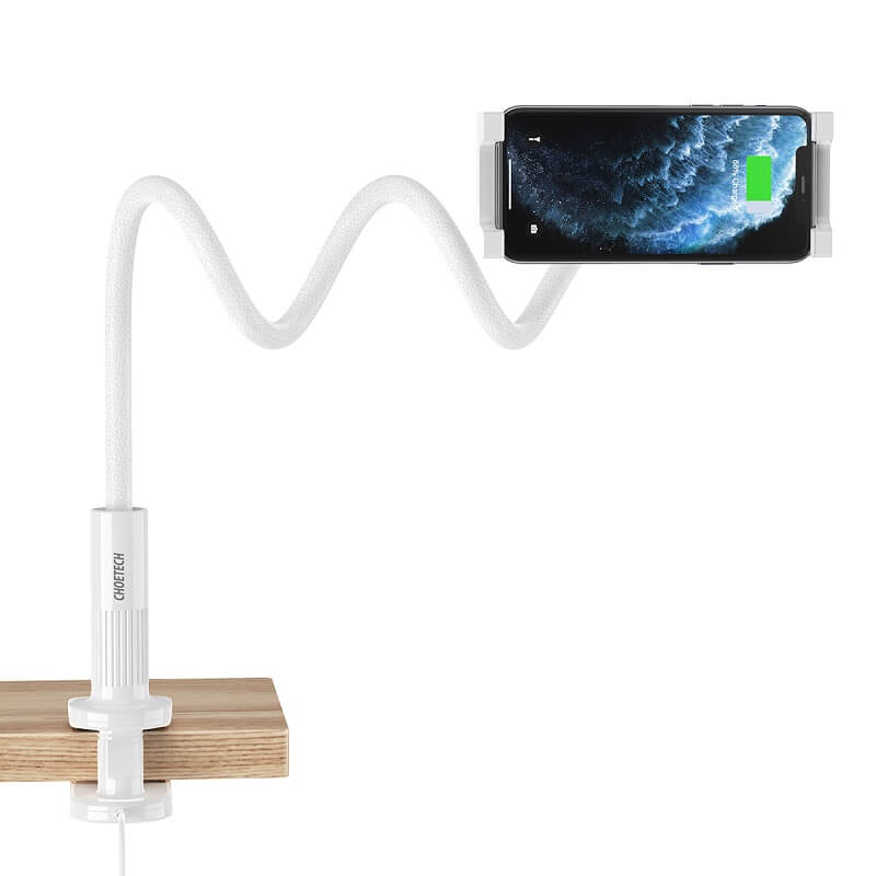 CHOETECH 2in1 Flexible Gooseneck Phone Desktop Holder with 15W Fast Wireless Charger Pad (T584-F)