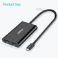 CHOETECH Thunderbolt 3 USB Type C to Dual DisplayPort Adapter 4K 40Gbps (HUB-D03)