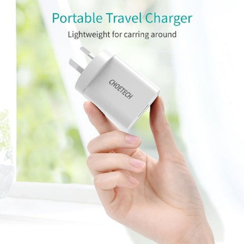 CHOETECH 18W QC3.0 USB Fast Wall Charger Adapter Plug