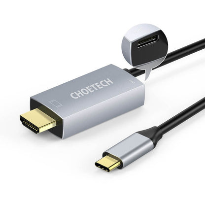CHOETECH 1.8M USB Type C to HDMI Cable with 60W PD Charging Port Adapter (XCH-M180)